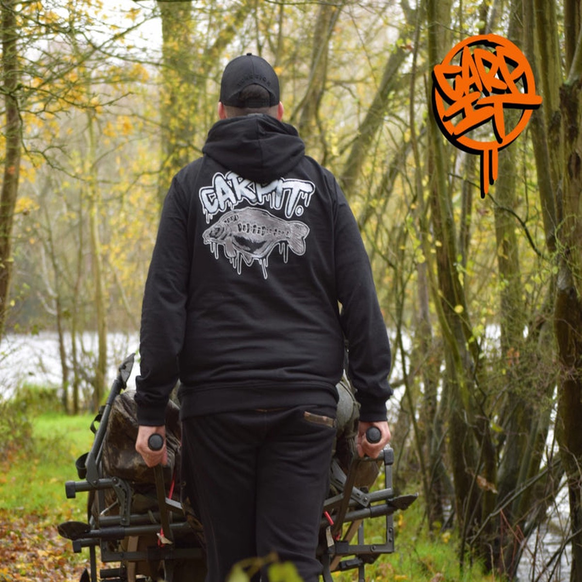 Carp It - Ghost Carp Hoodie Black