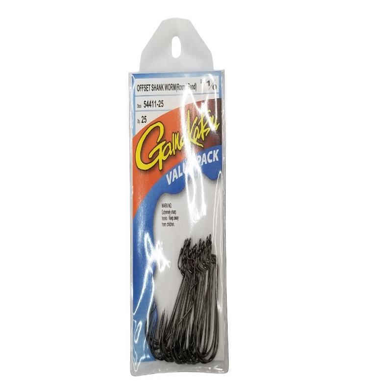 Offset Shank Round Bend Worm Hook - 1/0 (25 Pack)
