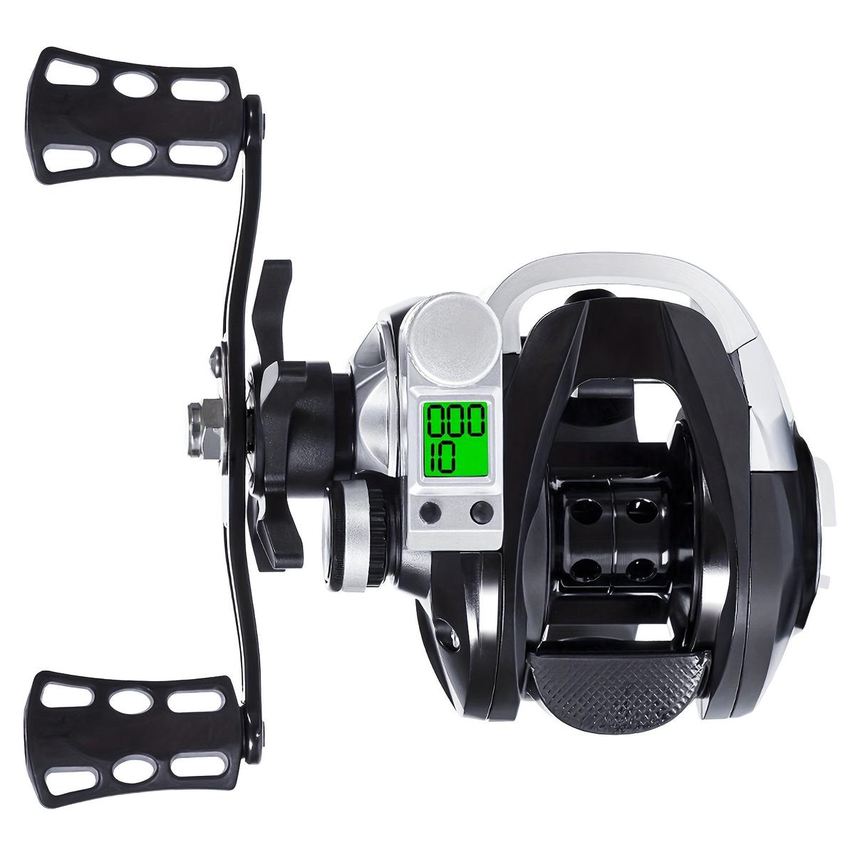 LED Screen Electronic Fishing Reel 7.2:1 Gear Ratio Aluminum Baitcasting
