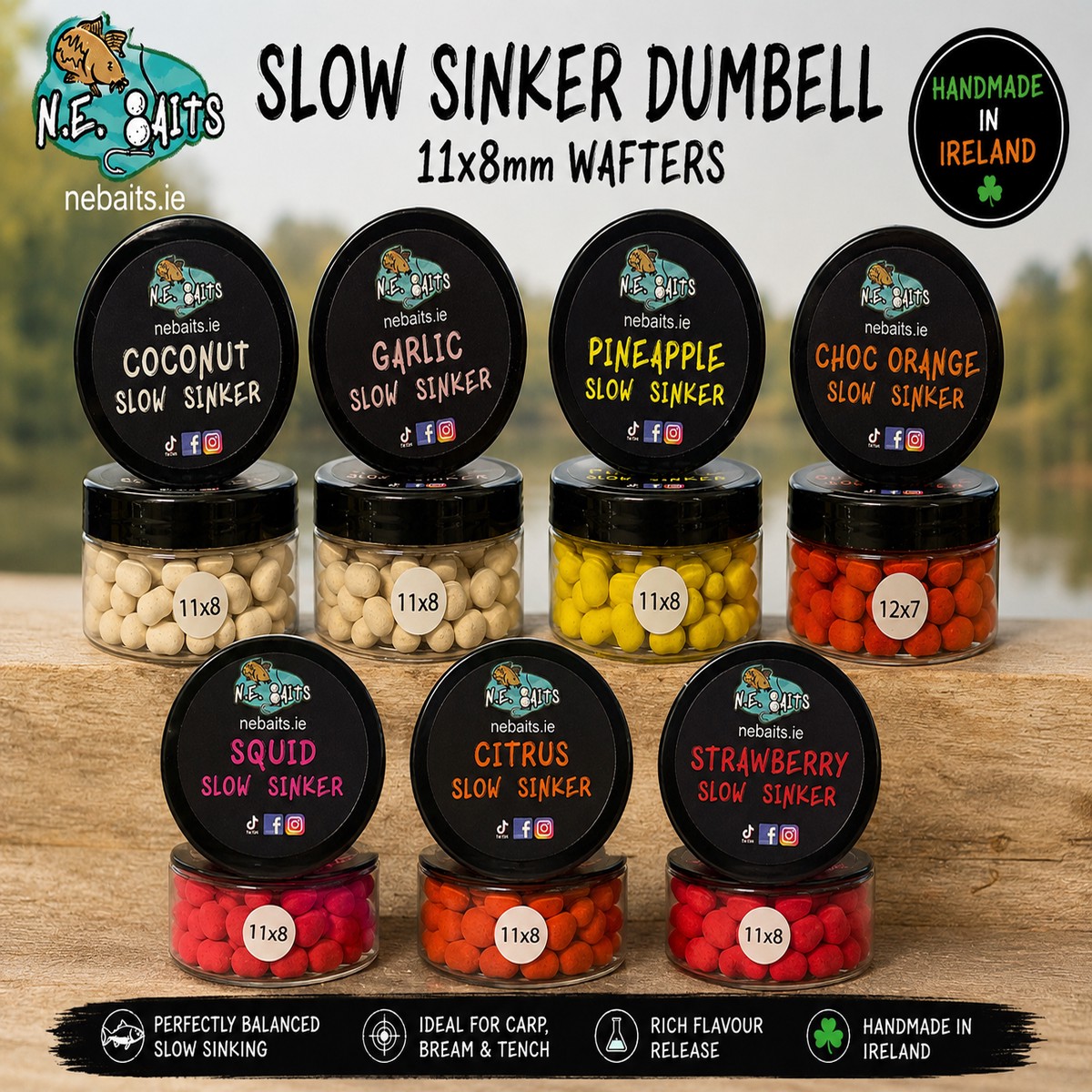 N.E Baits Slow Sinker Dumbell 11x8mm
