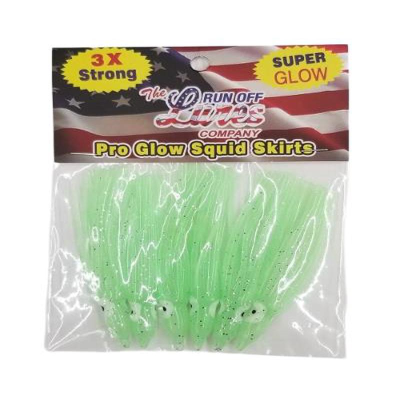 Small Pro Glow Squid Skirts - 3" (6 Pack)