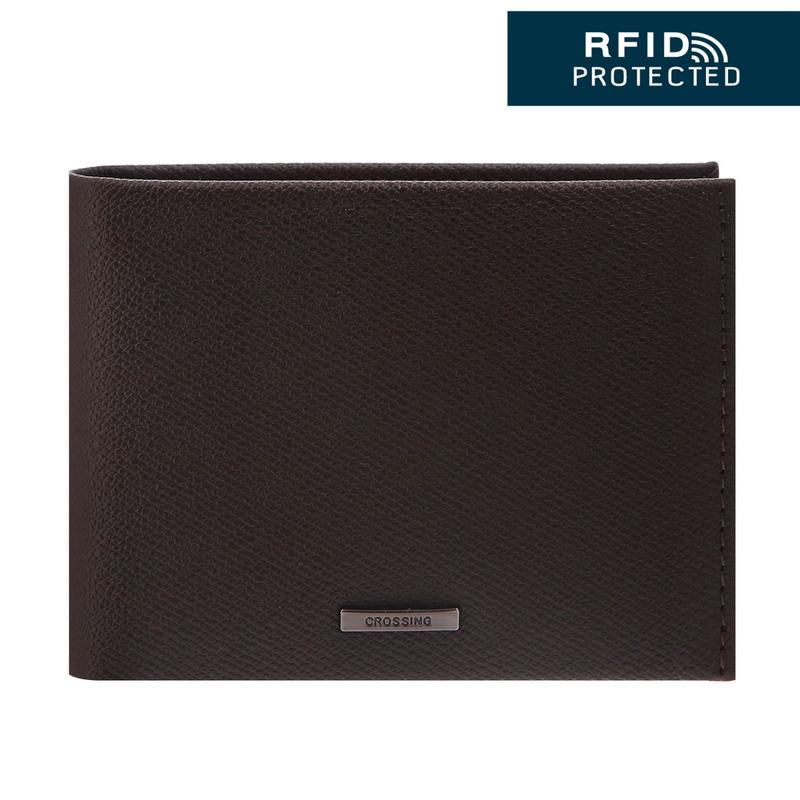 Crossing Elite Money Clip Leather Wallet RFID - Chocolate