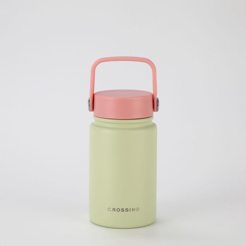 Crossing Urban Ceramic S/S Insulated Flat Cap Bottle With Handle 400ml - Pistachio Dusty Rose (Mix)