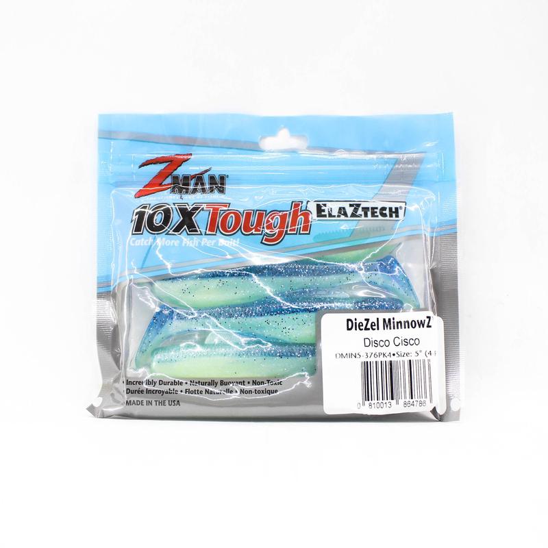 Zman Soft Lure Diezel MinnowZ 5 Inch 4/Pack Disco Cisco (4786)