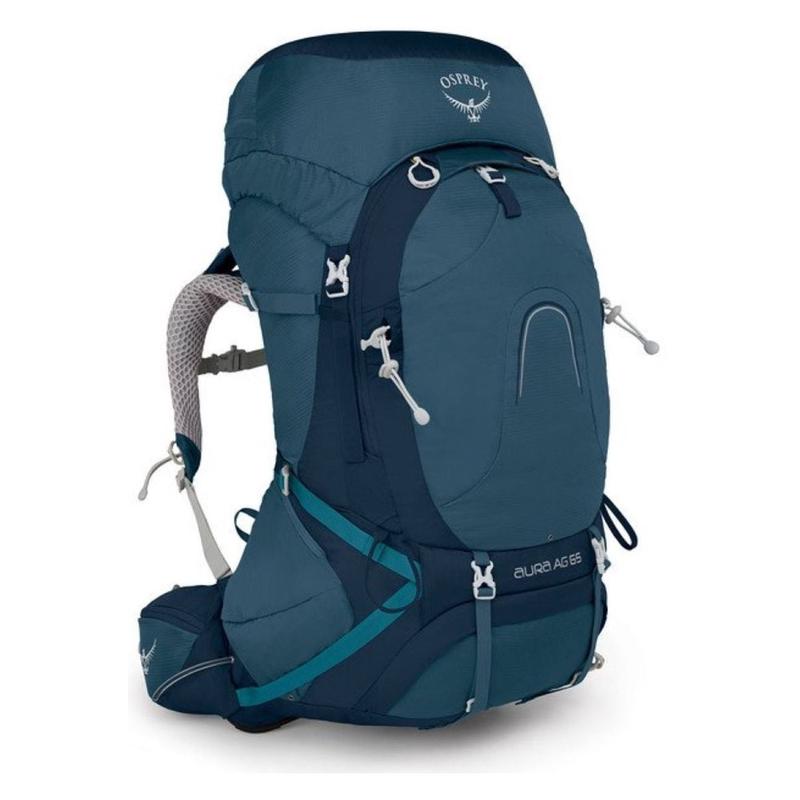 Osprey Aura AG 65 Backpack with Raincover - Small - Women's Backpacking (Challenger Blue)
