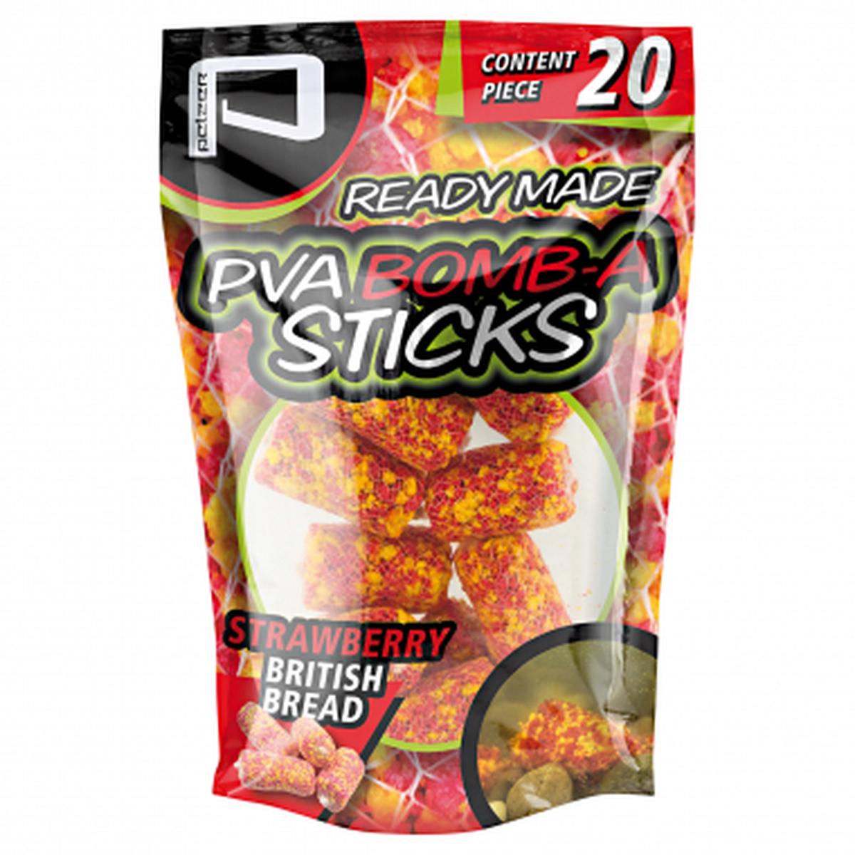 Pellets PVA Bomb-A Sticks (Strawberry British Bread)