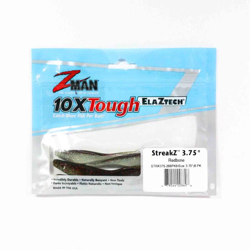 Zman Soft Lure StreakZ 3.75 Inch 6/Pack Red Bone (8606)