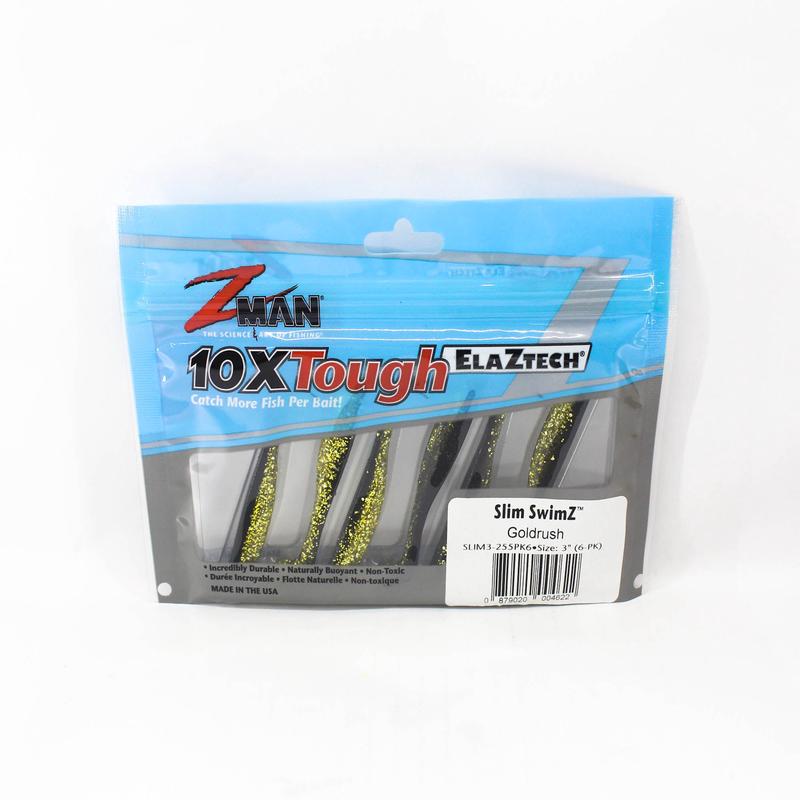 Zman Soft Lure Slim SwimZ 3 Inch 6/Pack Gold Rush (4622)