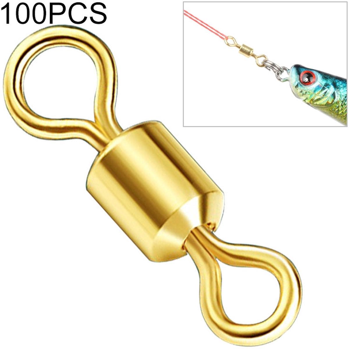 100 PCS Fishing Tackle Supplies Zimu Swivel Gold-plated Swivel Fishing Accessories, Specification: Length 0.8cm