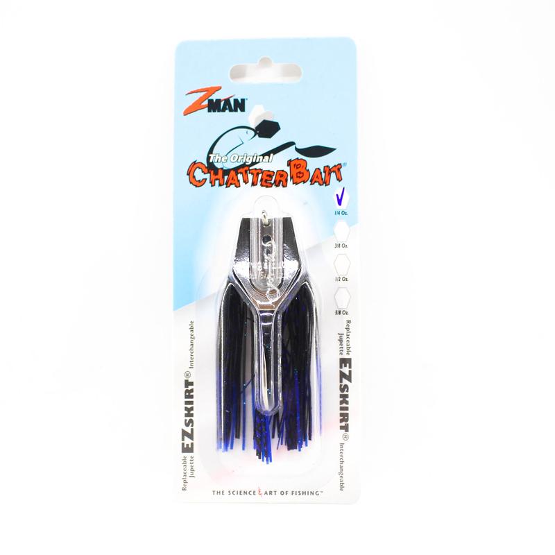 Zman Chatterbait 1/4 oz Sinking Lure Blue Black (0041)
