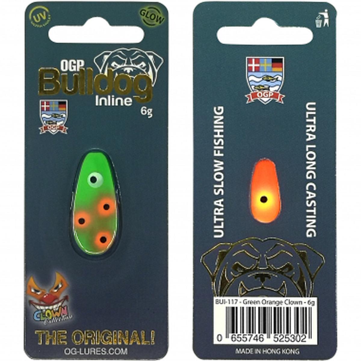 Artificial Bait Bulldog Inline (Green Orange Clown)