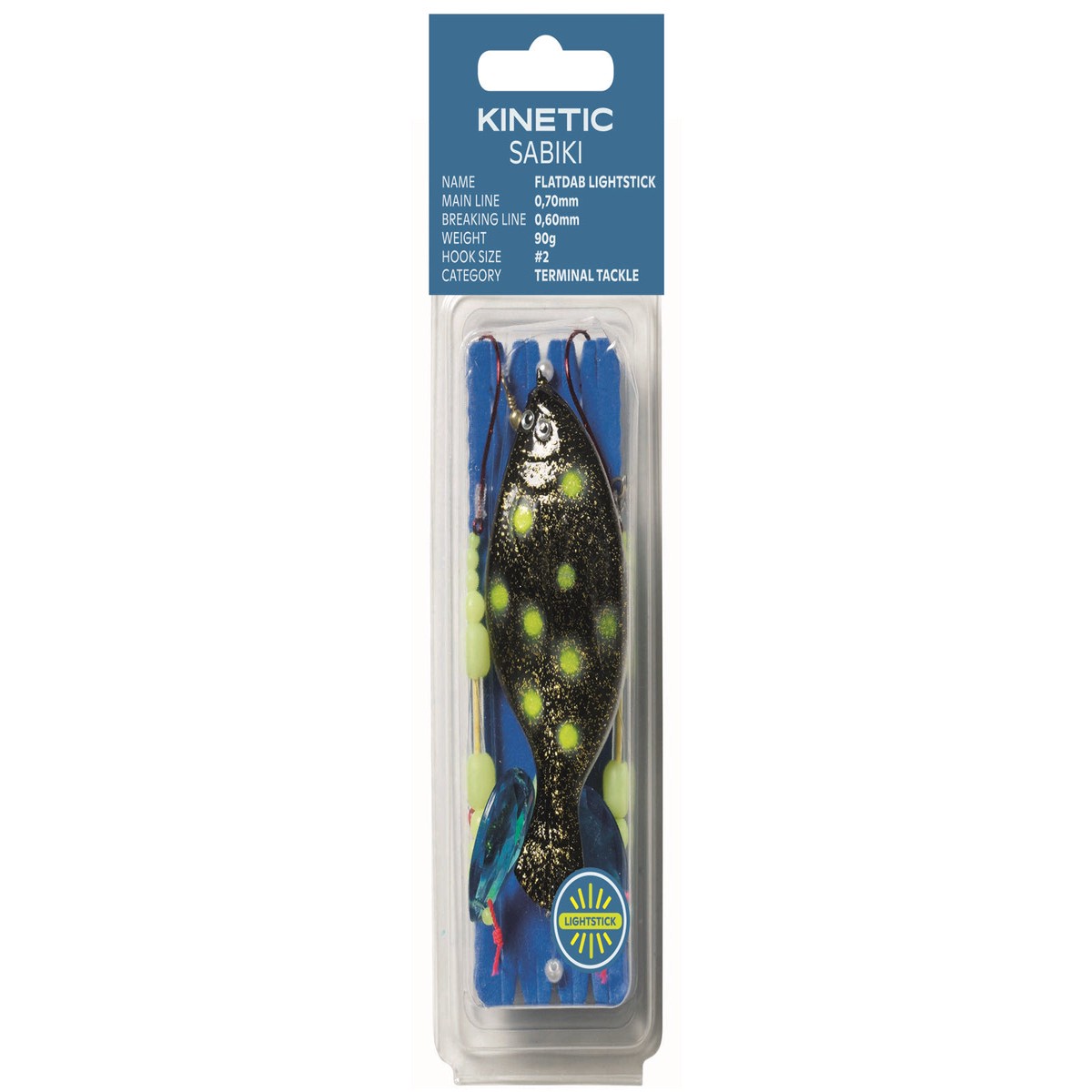 Kinetic Sabiki Flatdab Lightstick 60g #2 Glow/ Black