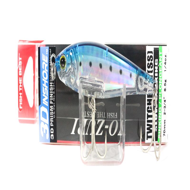 Yo Zuri Duel 3D Inshore Twitchbait 70SS Slow Sinking Lure R1207-GHIW (6978)