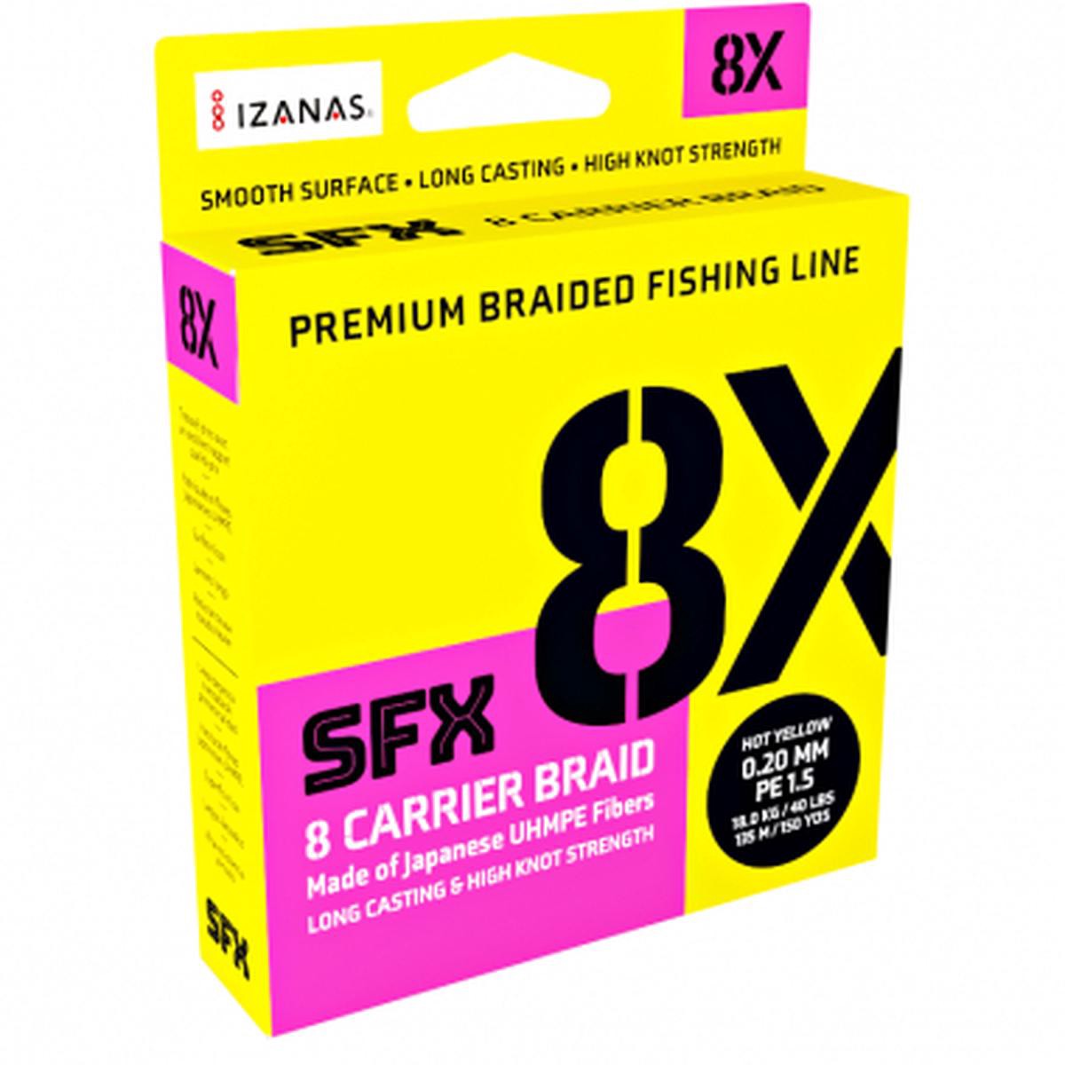 Fishing line SFX 8 Carrier Braid (135m hot yellow)