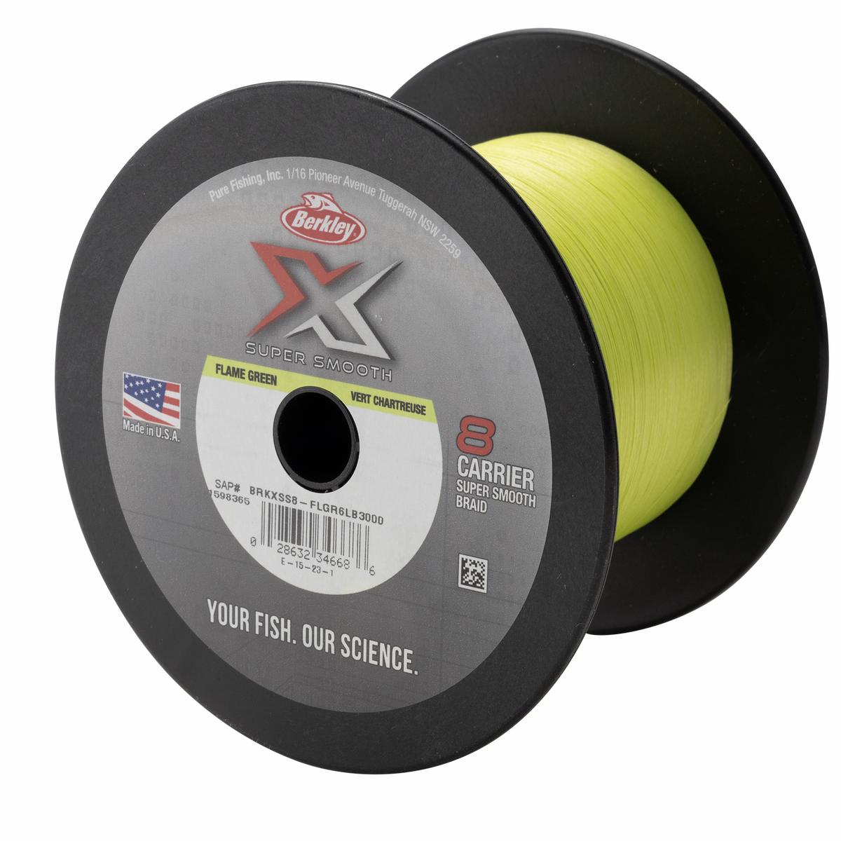 Berkley X Braid Super Smooth 8 Fishing Line Green Bulk 3000m