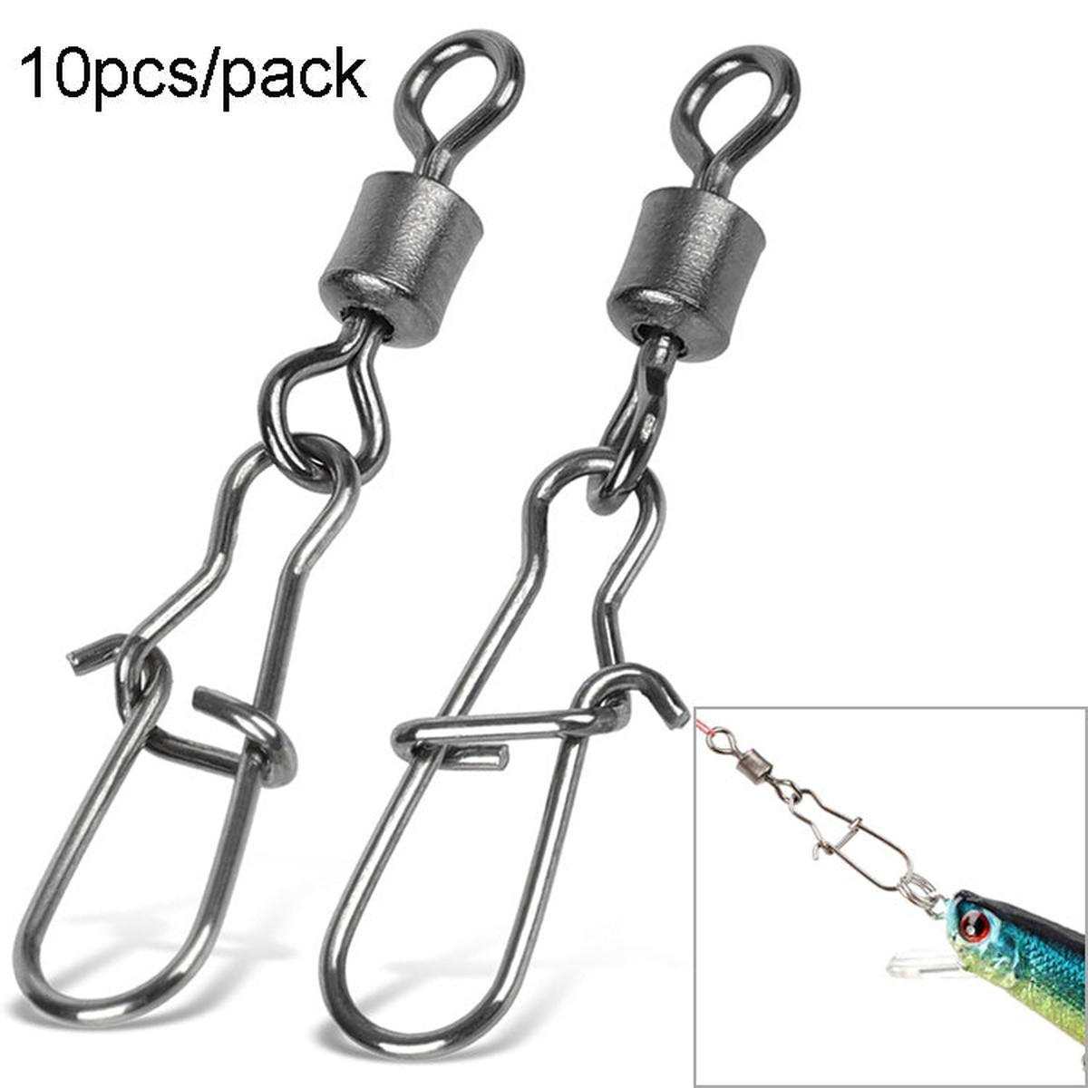 10pcs /Pack Stainless Steel Fishing Connector Bearing Rolling Swivel Connector Fishing Gear Accessories(7)