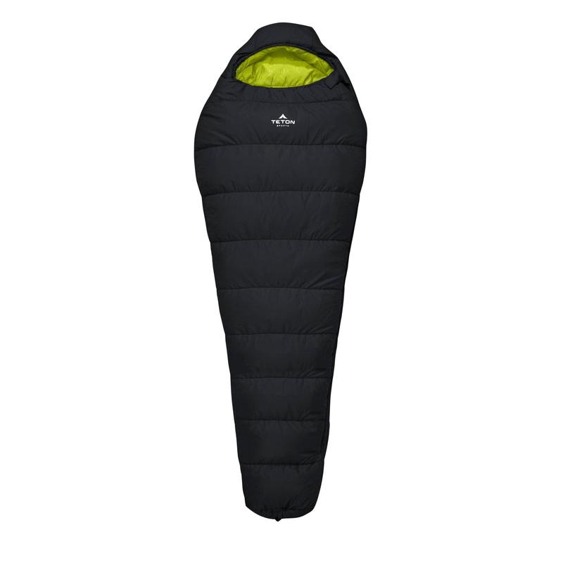 Teton Sports LEEF -7c/20f Mummy LONG Sleeping Bag in Black/Sage