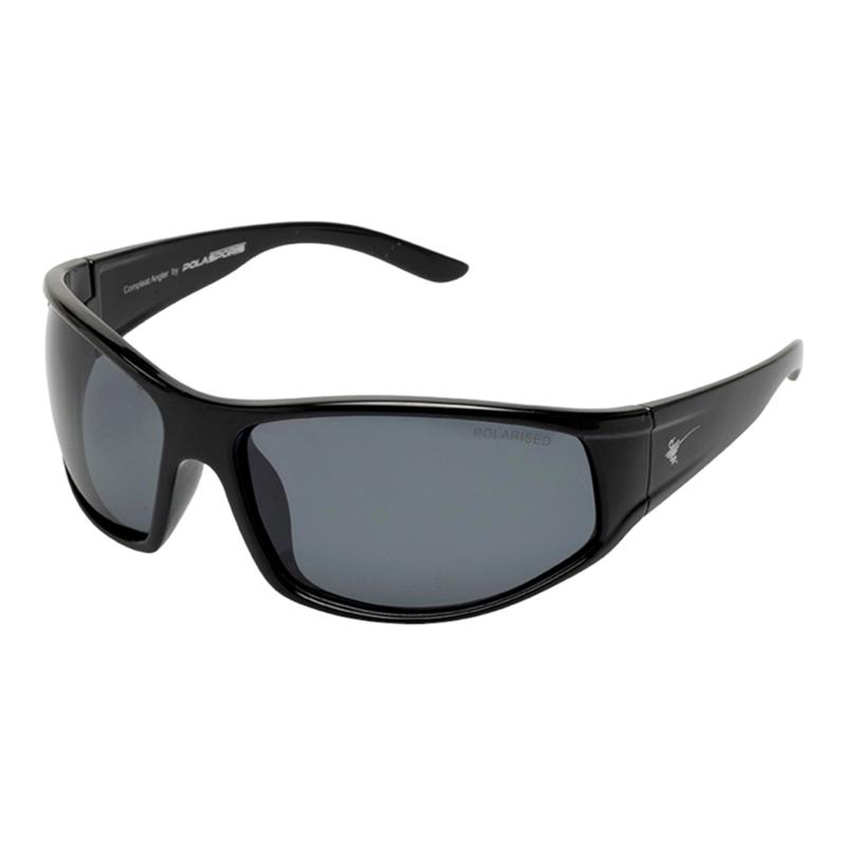 Compleat Angler Polarised Gloss Black Frame Red Revo Mirror Lens