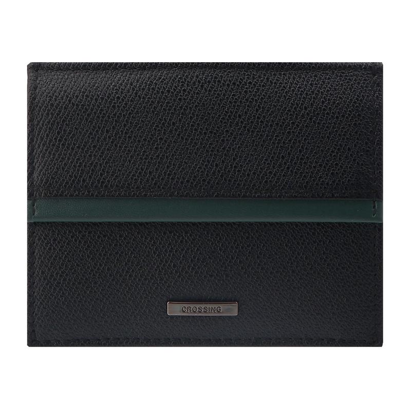 Crossing Modish Leather Coin Pouch With Card Case - Black/Teal