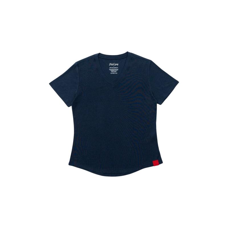 Paire Women's Merino Wool-Blend V-Neck T-Shirt (Navy) - M