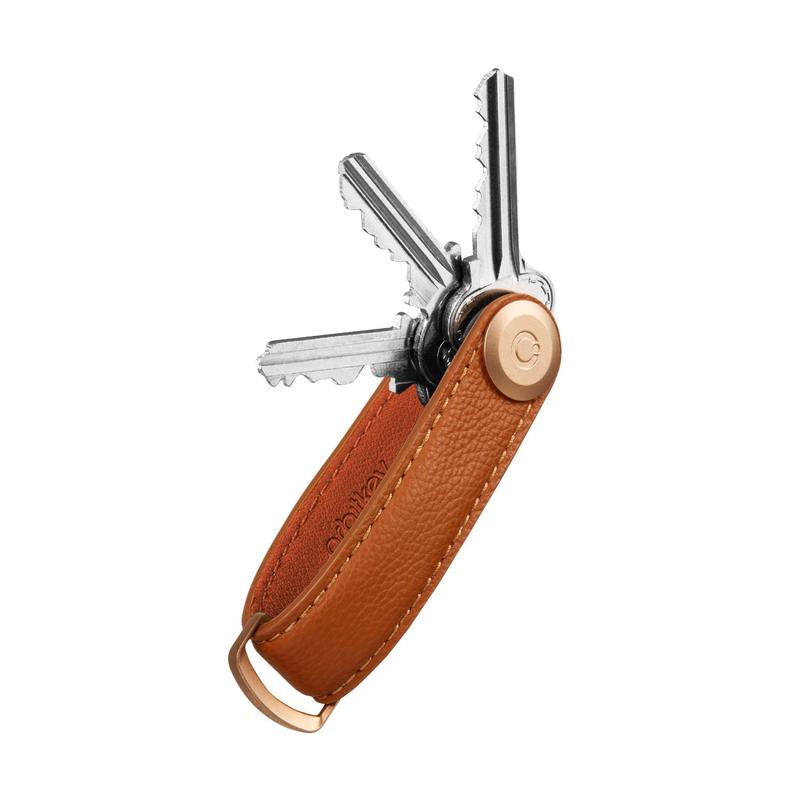 Orbitkey Pebbled Leather Key Organiser (Amber)