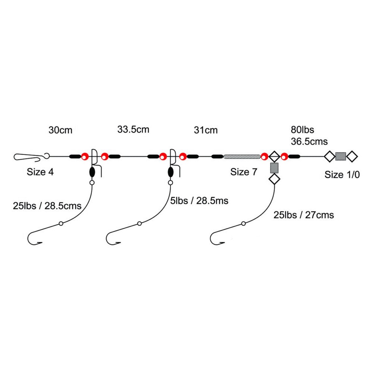 Tronixpro 3 Hook Clipped Sea Rig