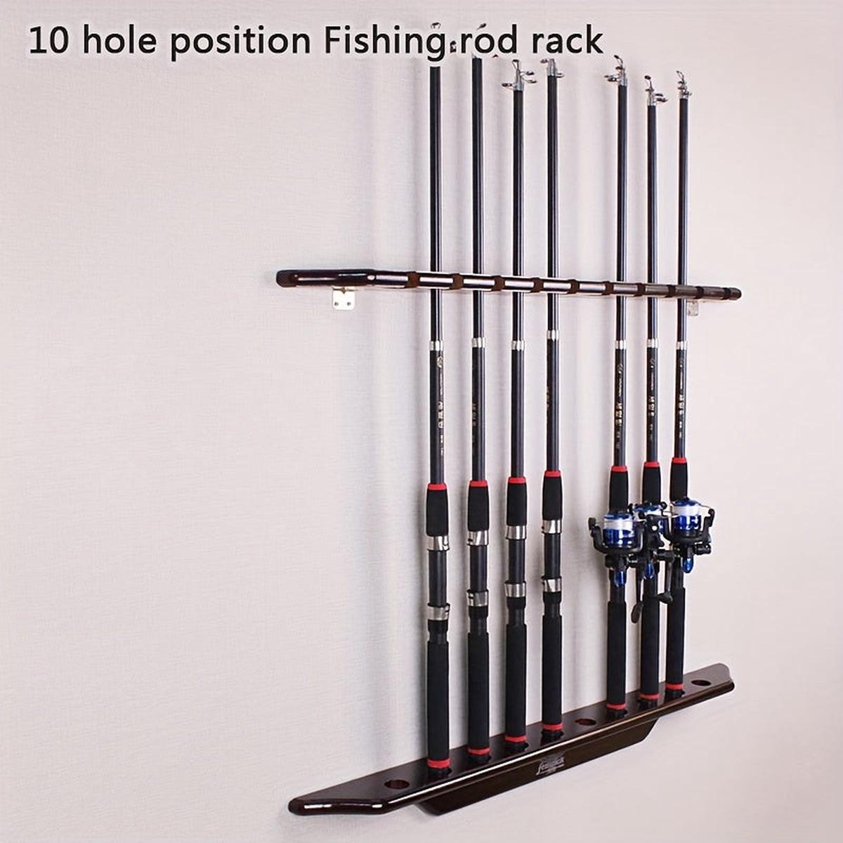 Solid Wood Fishing Rod Storage Rack Wall Mounted Display Holder