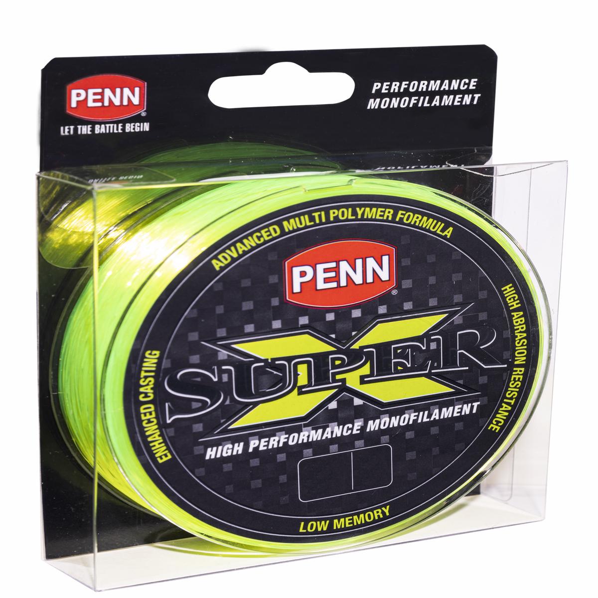 Penn Super X V2 Monofilament Fishing Line 600m Hi Vis Green Clearance