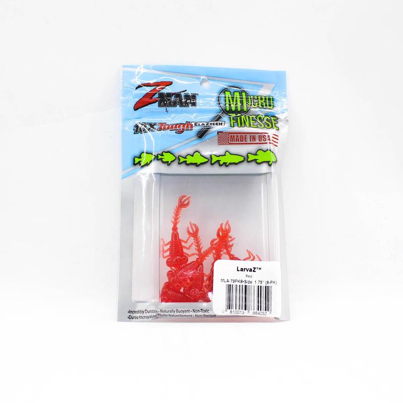 Zman Soft Lure LarvaZ 1.75 Inch 8/Pack Red (4052)
