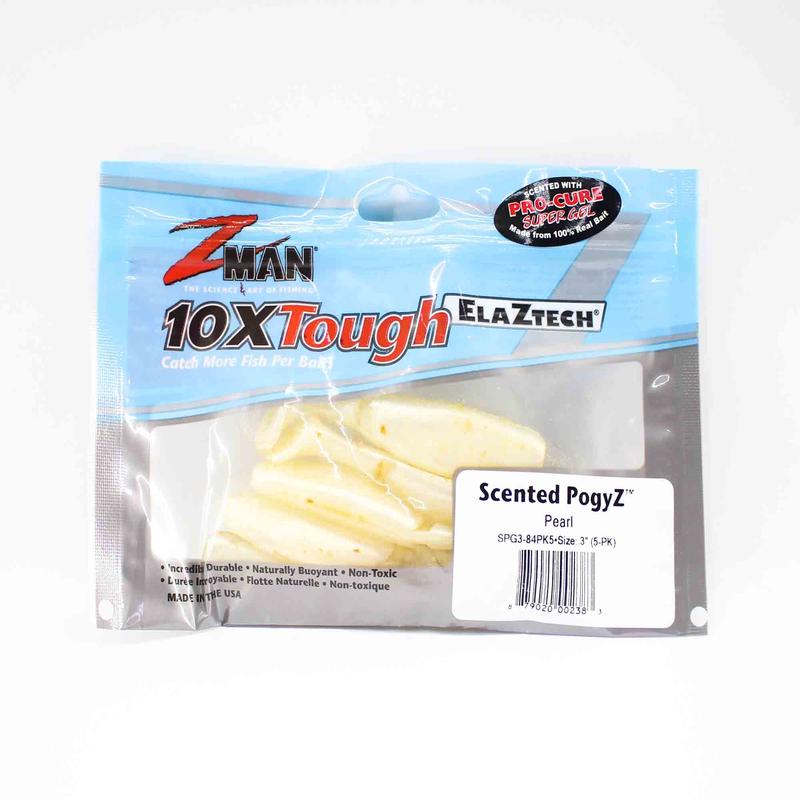 Zman Soft Lure Scented PogyZ 3 Inch 5/Pack Pearl (2383)