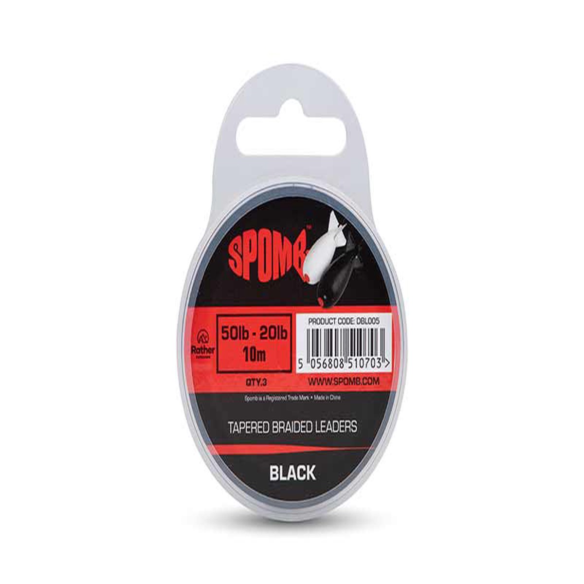 Spomb Tapered Braided Leader - Red