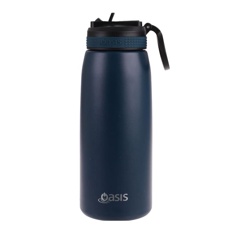 Oasis Stainless Steel Insulated Sports Water Bottle with Straw 780ML - Navy