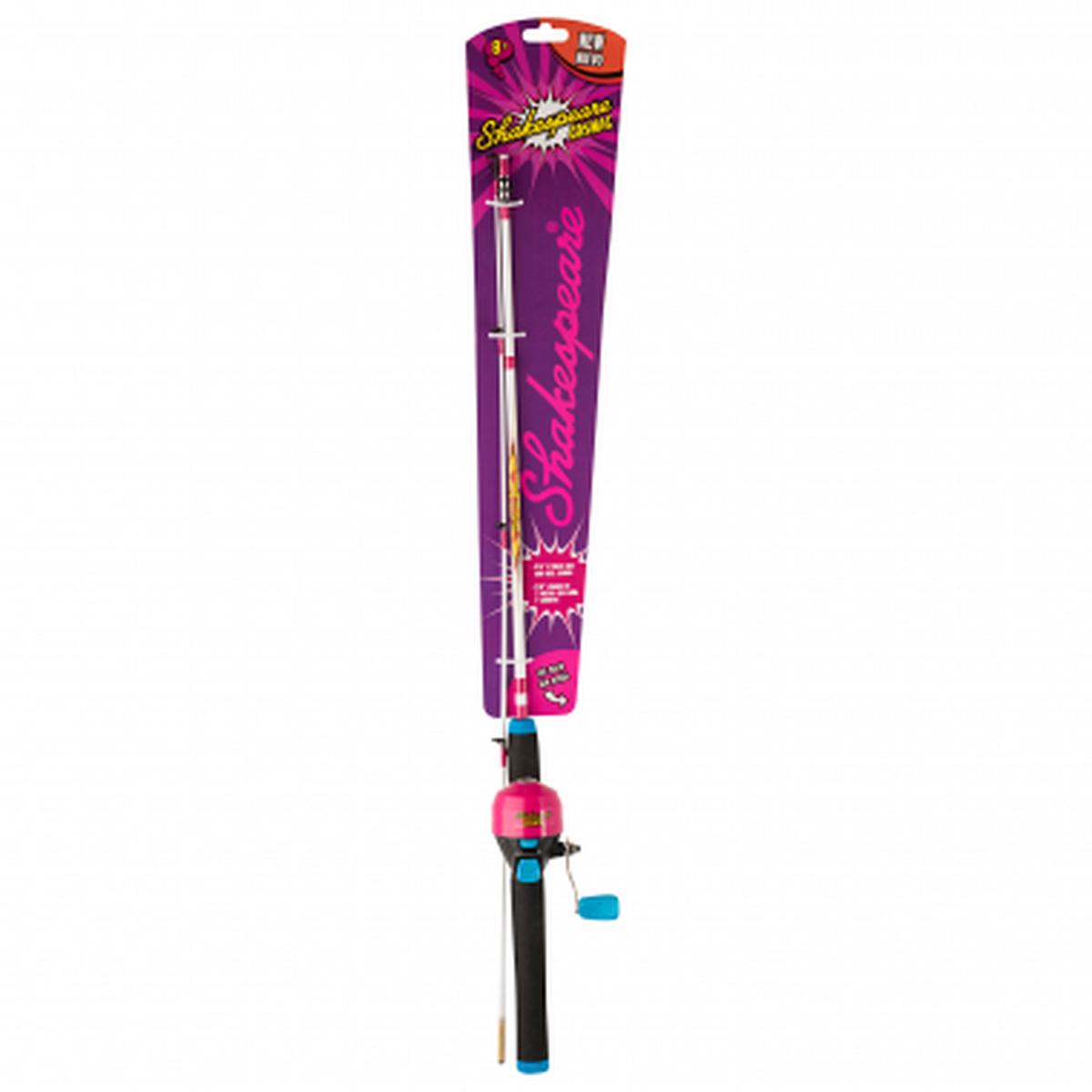 Spinning Combo Cosmic (pink, closed face fishing reel)