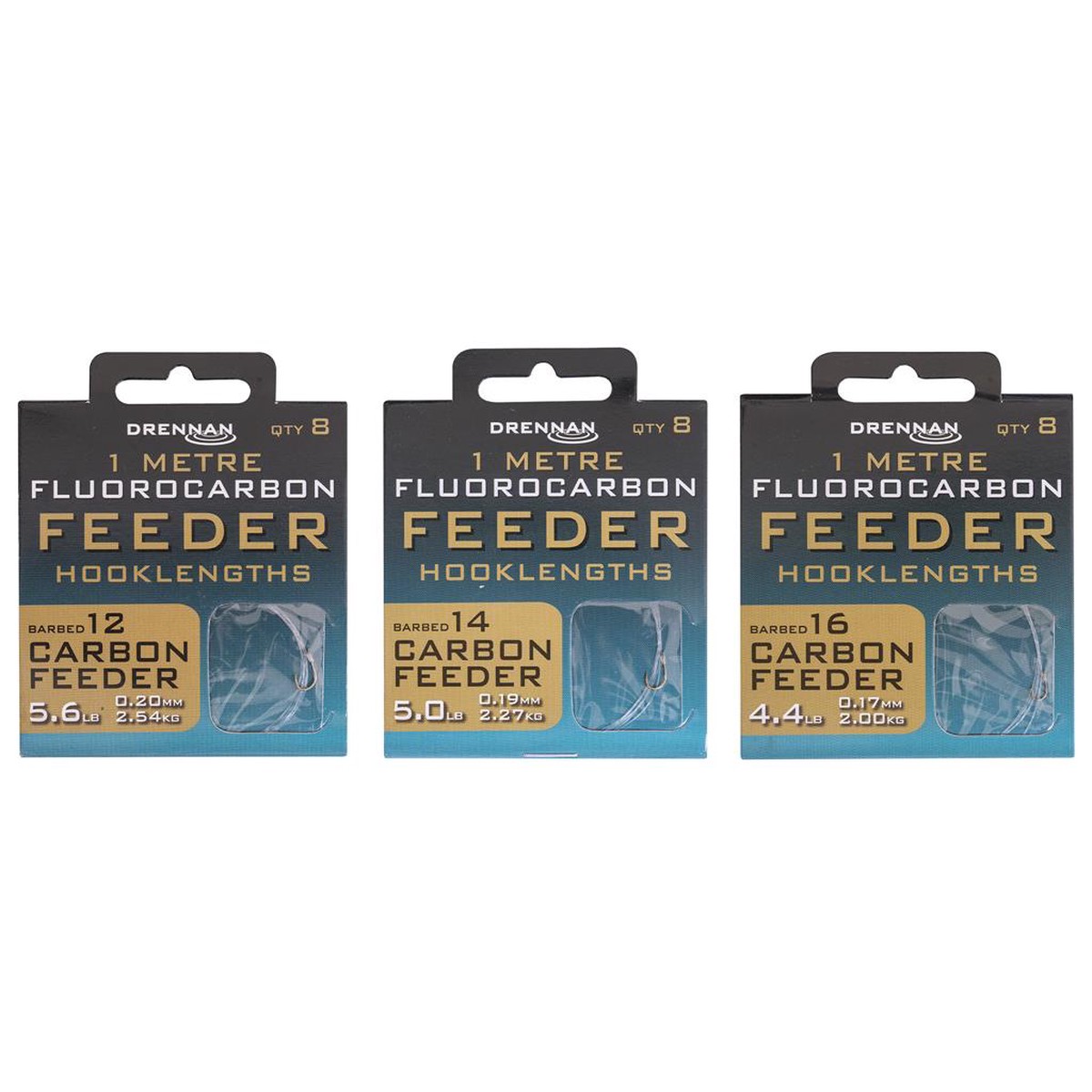 Drennan Fluorocarbon Feeder Hooklength Carbon Feeder