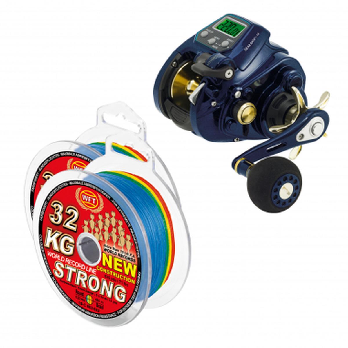 Set: Electric reel Sea King 550 PR HP + 2x line KG Strong Exact
