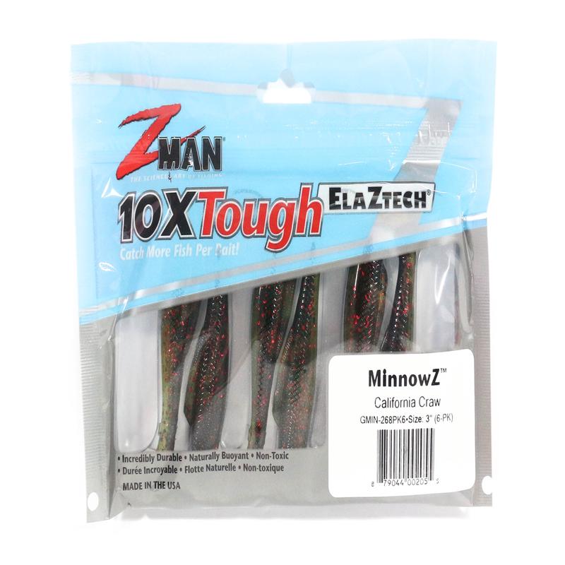 Zman Soft Lure MinnowZ 3 Inch 6/Pack California Craw (2055)
