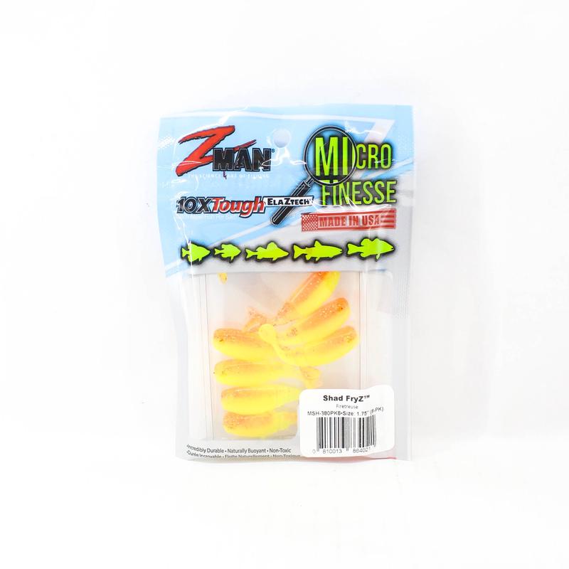 Zman Soft Lure Shad FryZ 1.75 Inch 8/Pack Firetreuse (4021)