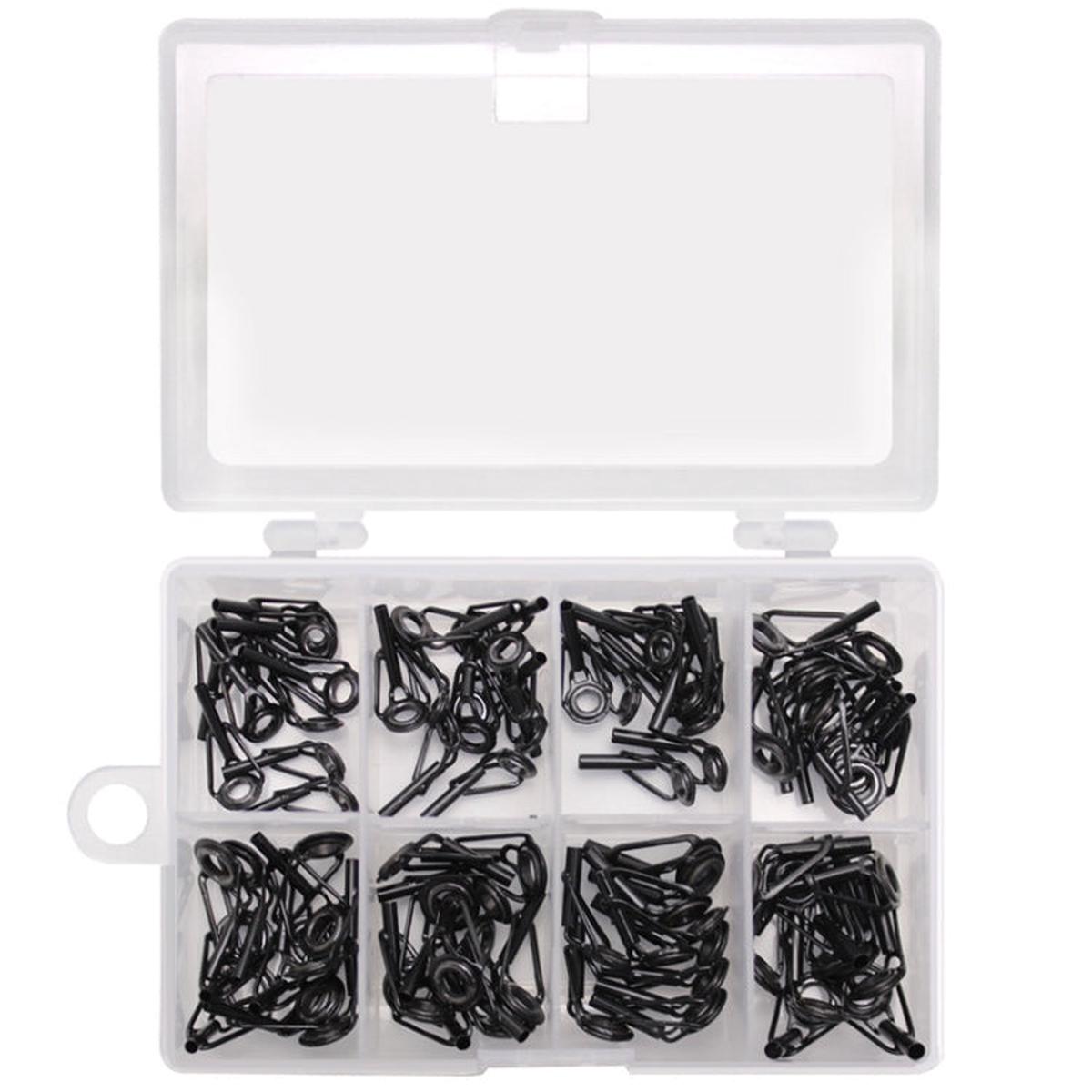 80 PCS / Box Top Ring Leading Eye Lure Rod Accessories, Style: Stainless Steel+Ceramic Ring