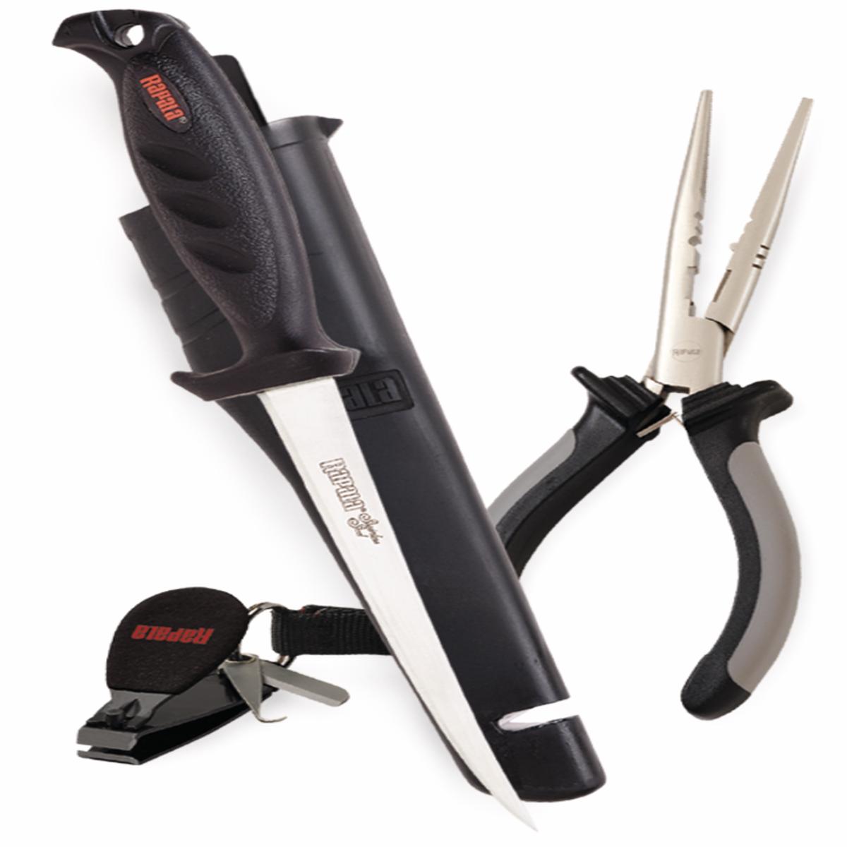 Rapala Combo Pack 6 1/2 Pliers / Falcon Fillet Knife / Clipper/ Sheath