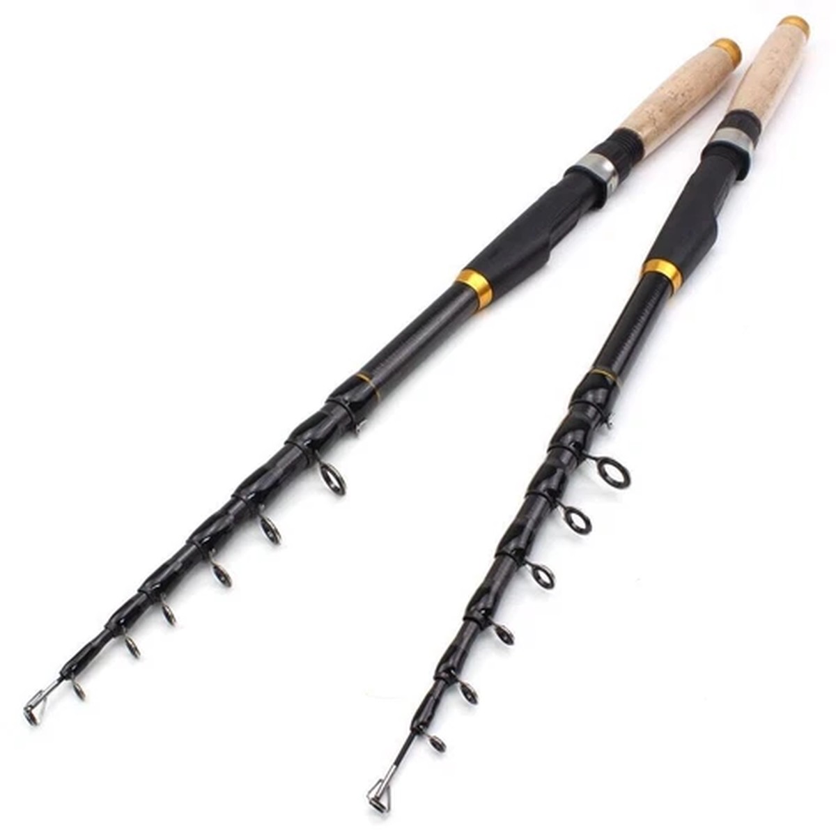 Carbon Fiber fishing rod Super short pocket Portable Spinning pole telescopic