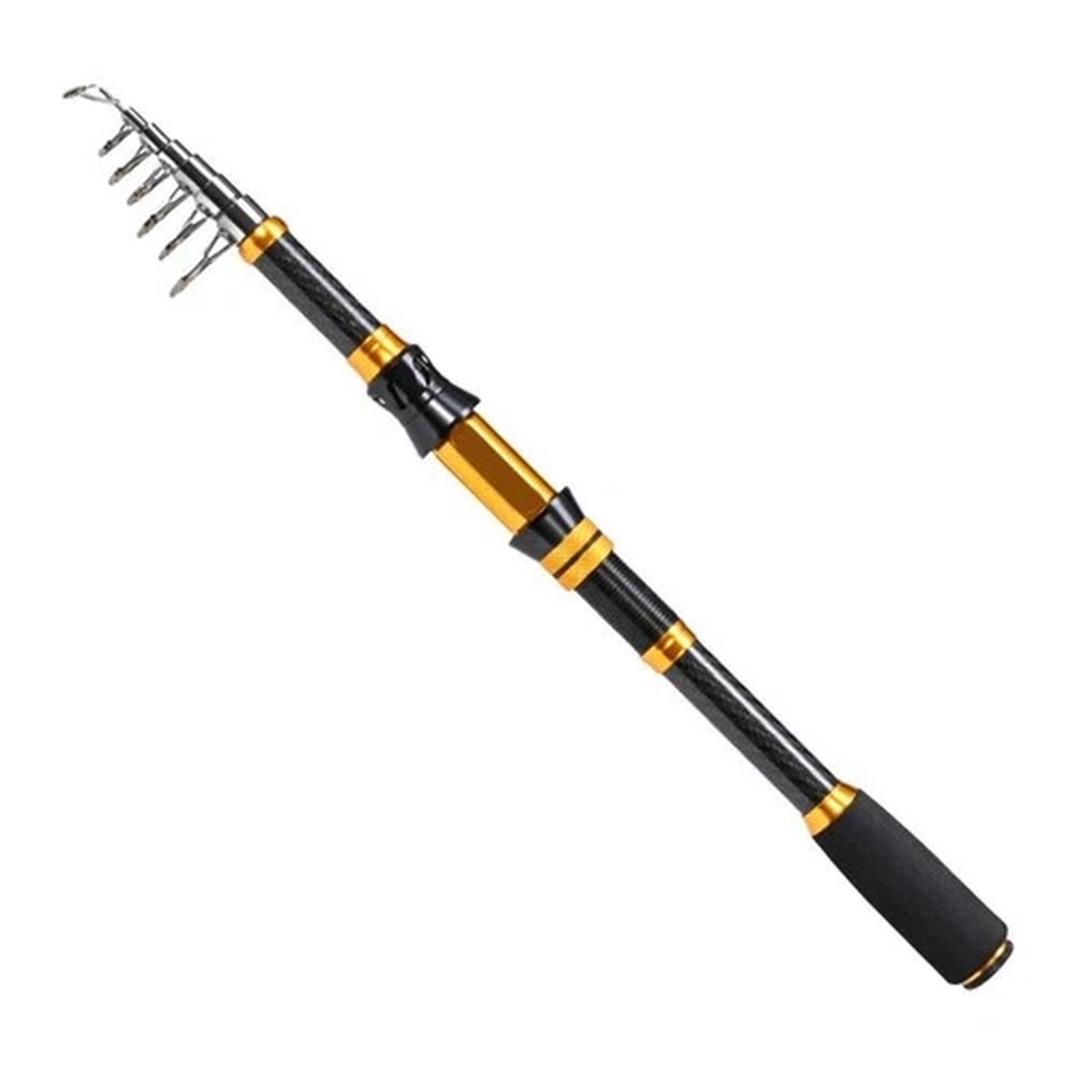 Compact Carbon Fiber Spinnings Fishing Rod with EVA Handle 1 8m to 3 0m