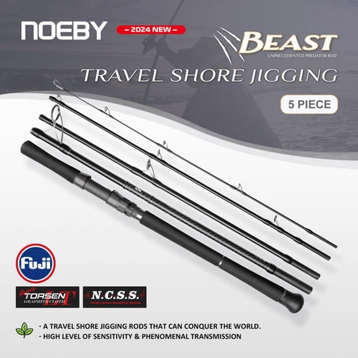 Noeby Beast Travel Shore Jigging Fishing Rod Boarding Spinning Rods2.7/2.9m 5sec