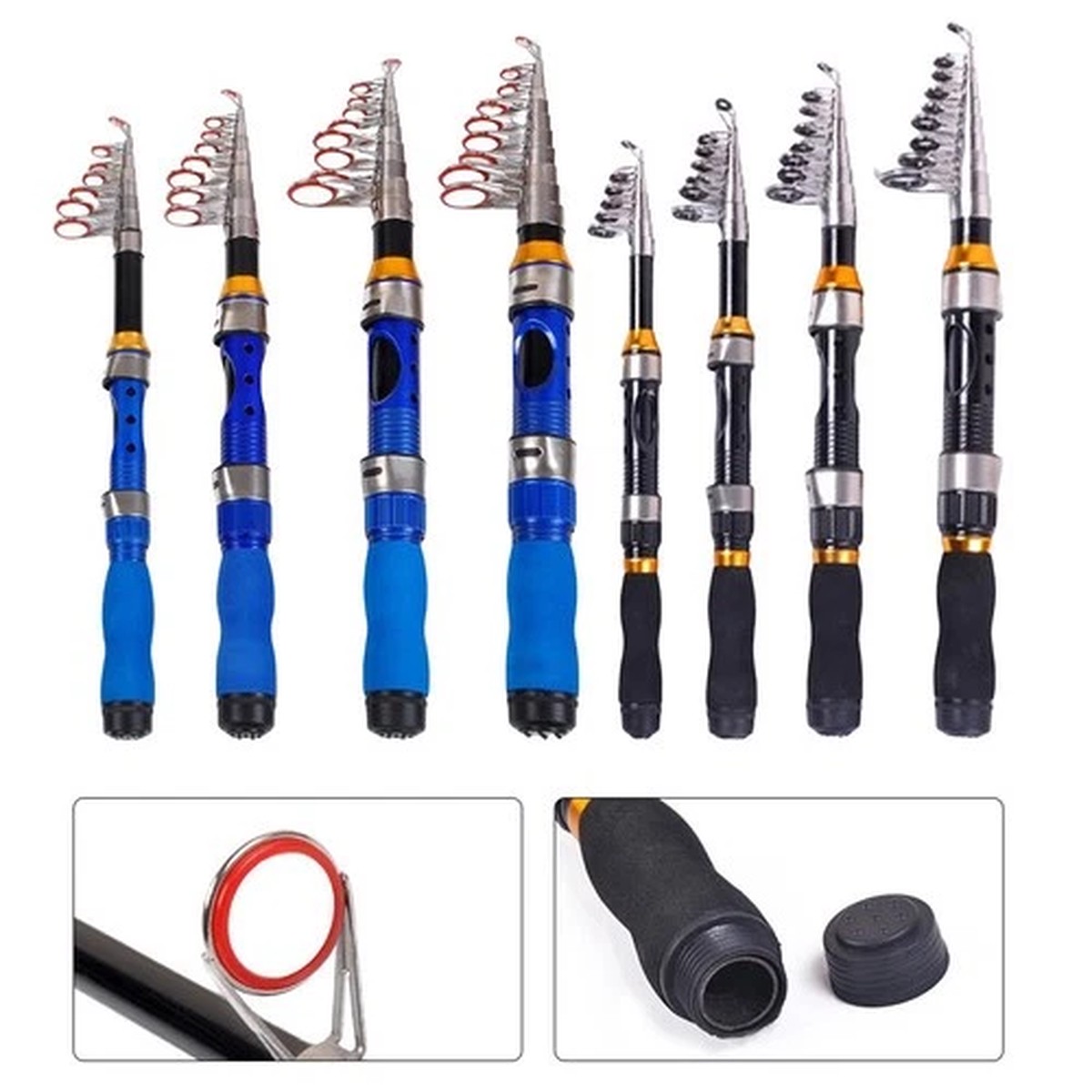Portable Telescopic Fishing Rod with Spinner Reel Lightweight for Daily Fishing