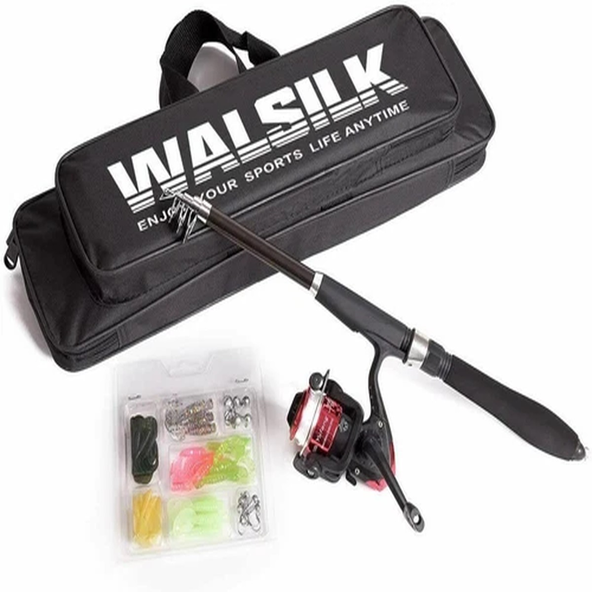 Spinning Fishing Rod & Reel Combo Full Kit,Bonus 1 Mesh Head Net,Travel Portable