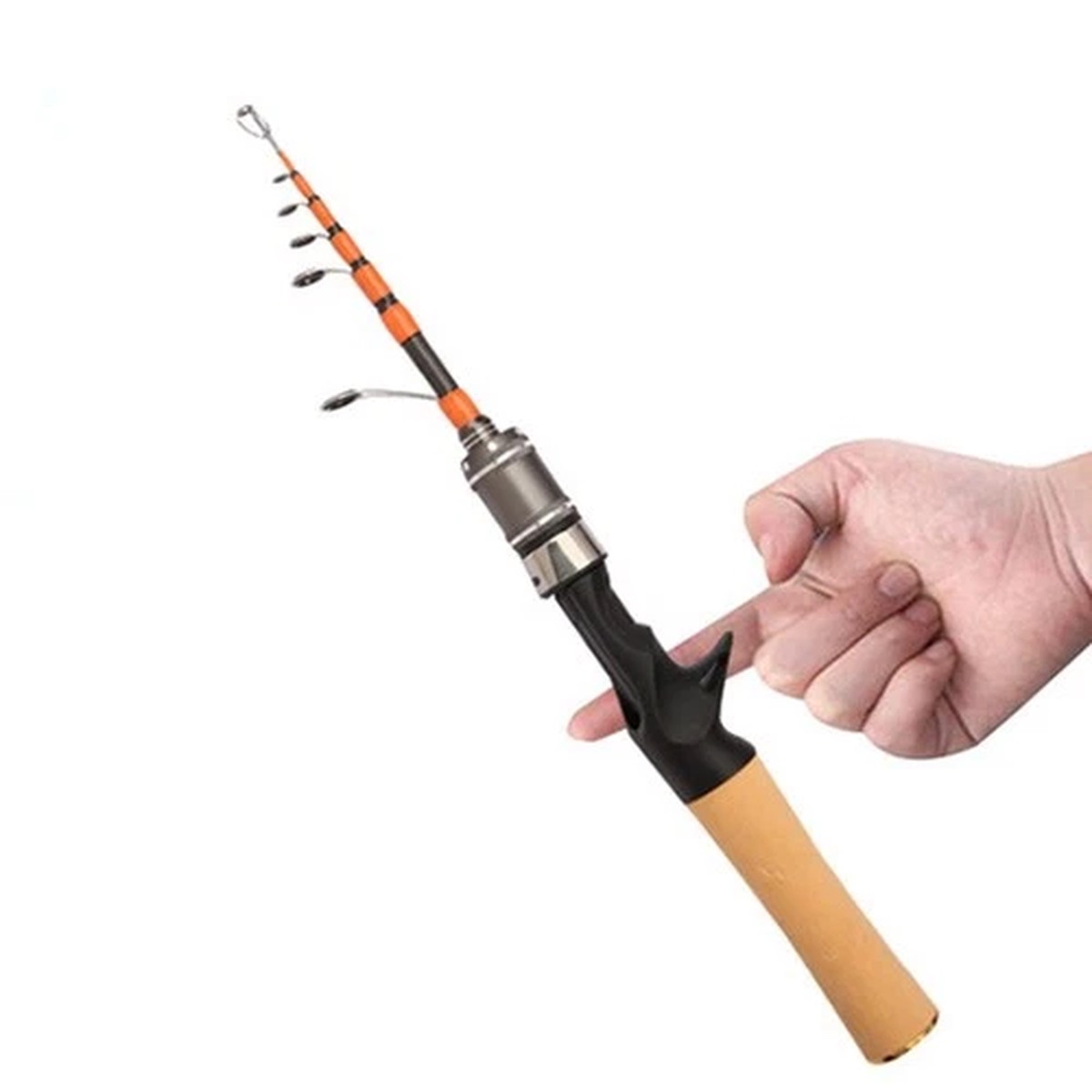 1.5m Telescopic Carbon Fishing Rod UL Power 2-6lb Line Weight for Spin Casting