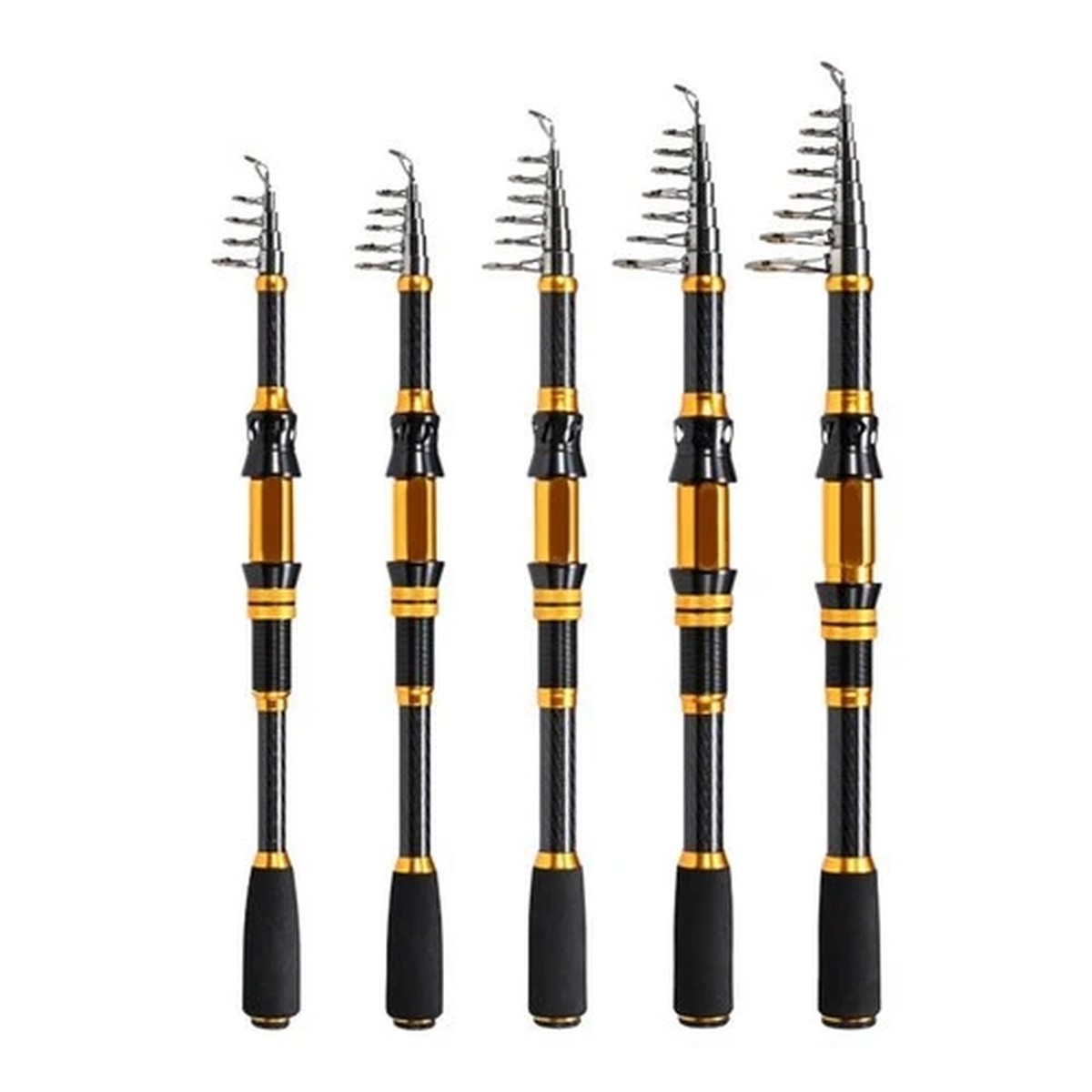 Black Gold Carbon Fiber Spinnings Fishing Rod Short Section with EVA Grip