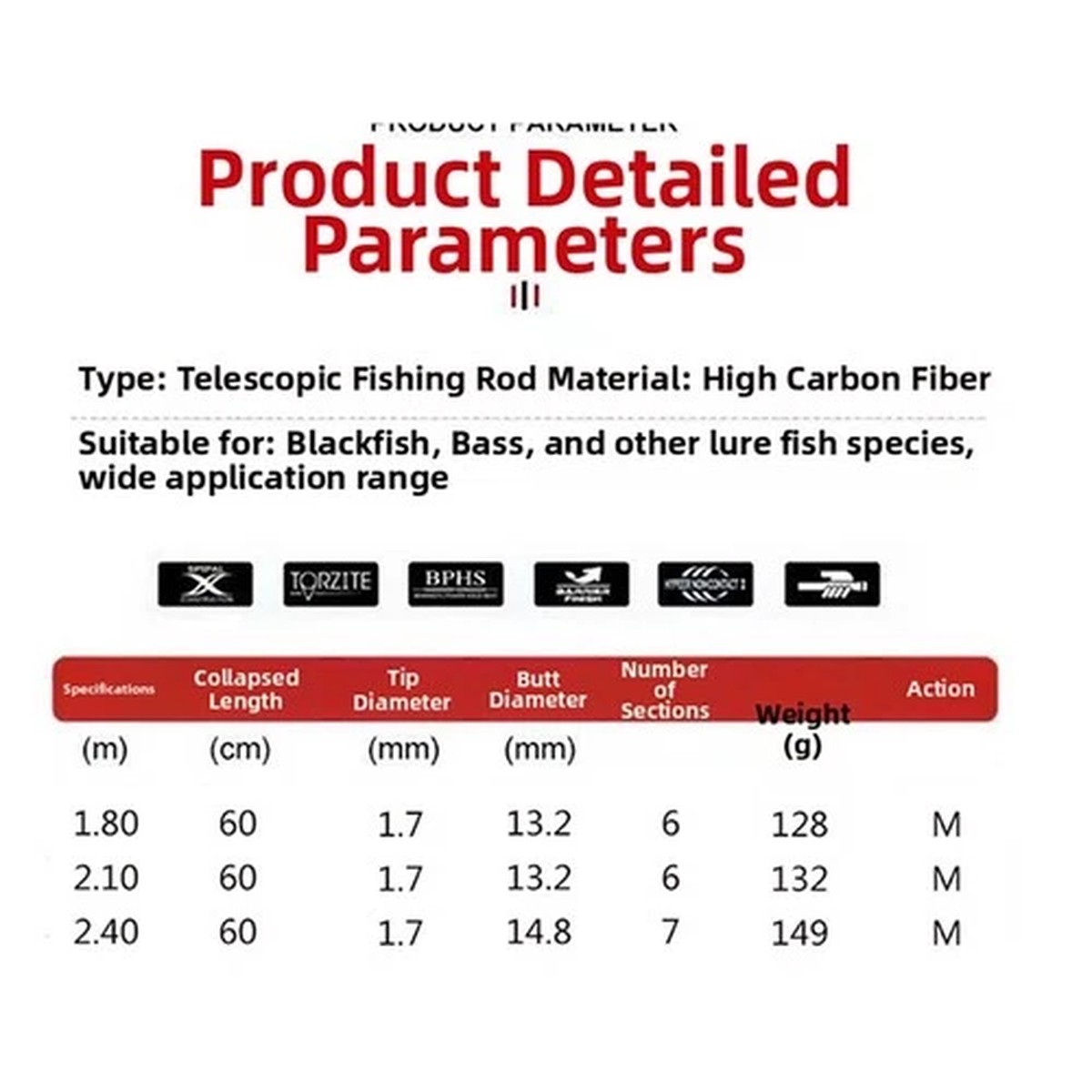 Carbon Fiber Construction Carbon Fiber Rod Telescopic Rod Portable Design