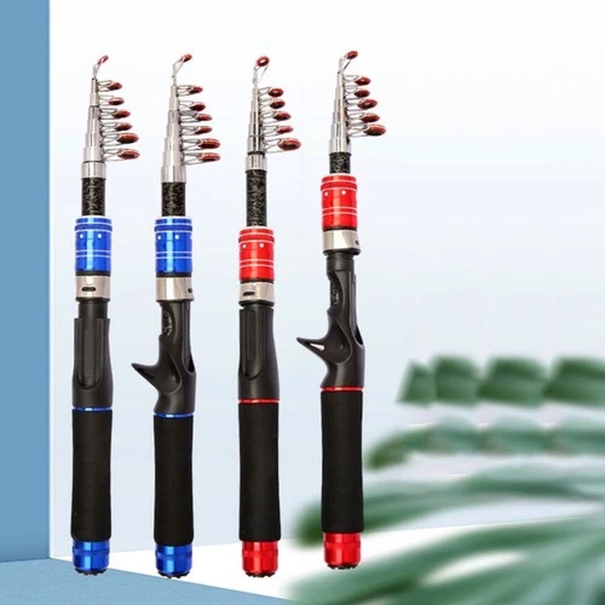 Fishing Rod 38cm Collapsible Lightweight with Straight and Crank Handle Options