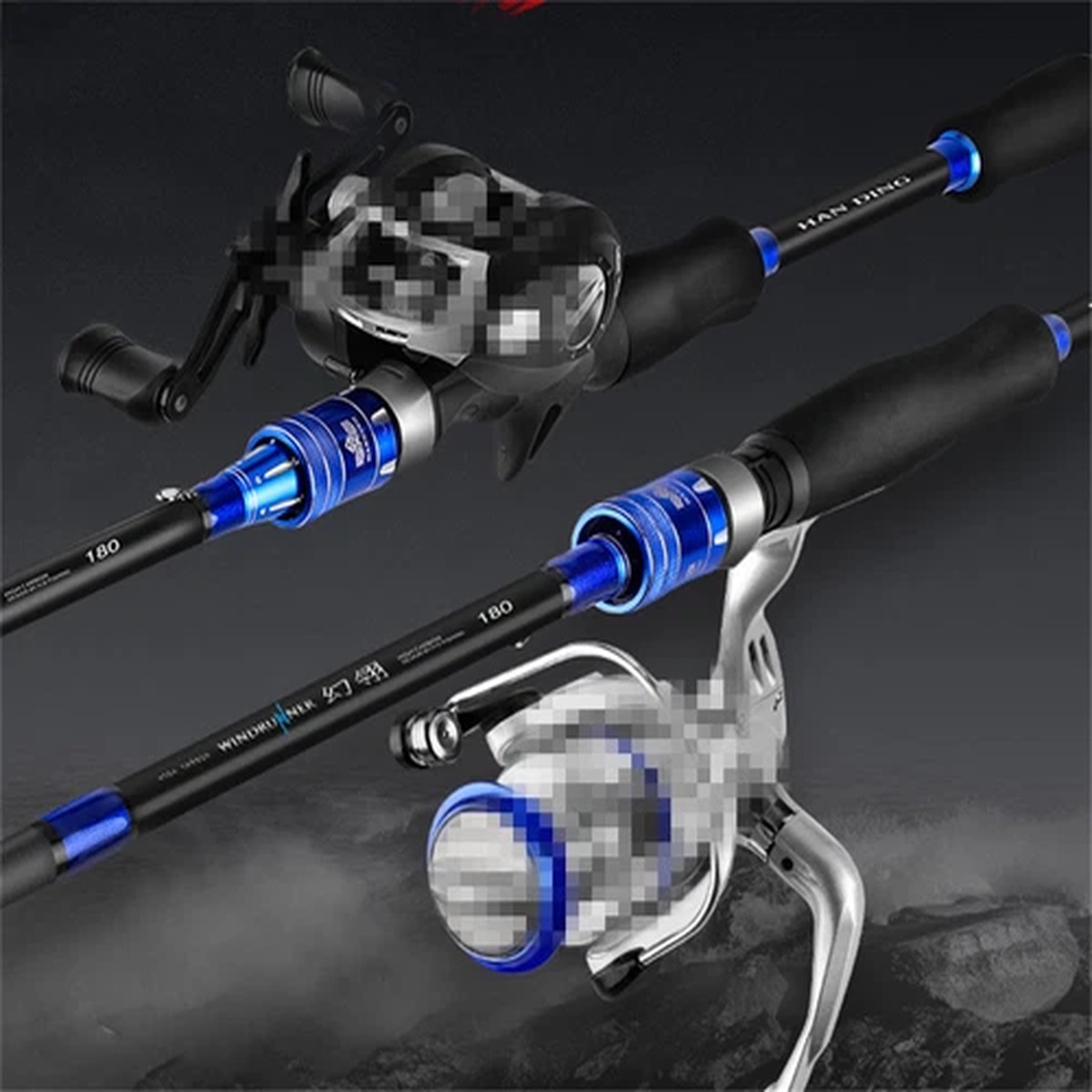 NEW Blue Light Medium Light or Medium power Fast Action 2-Piece Spinning Rod