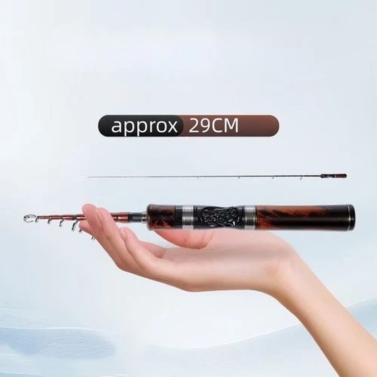 Telescopic Fishing Rod 29CM Retractable Carbon for Trout Bass UL Light